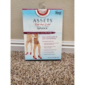 Spanx Assets Red Hot Label Sz 7 Super Control High Waist Mid Thigh Shaper Black